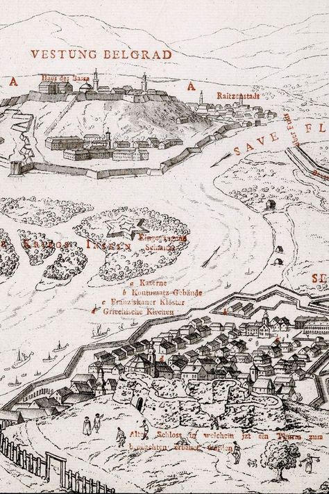 View of Belgrade and Semlin at the confluence of the Sava and the Danube. Map made in 1788. Etching with letters printed in red ink. Belgrade Map, Whatsapp Profile Picture, The British Library, George Iii, Old Maps, British Library, Red Ink, Historical Maps, Map Design