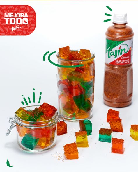 Mejor que esta foto de gomitas Tajín, es comerlas después de preparar las tuyas 🤤 #MejoraTodoTajín Tajin Mango, Tajin Gummies, What Is Tajin Good On, Chamoy Tajin Candy, Candy With Chamoy And Tajin, Chili Lime Seasoning, Chili Lime, Chili Pepper, Chili