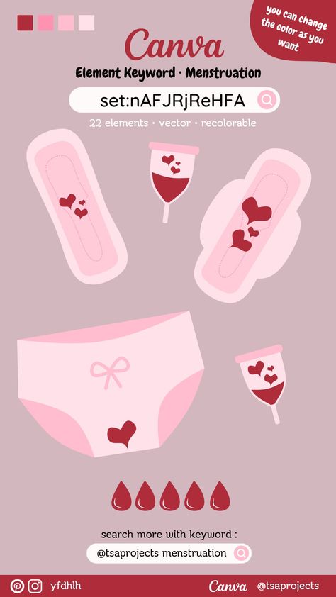 Period Infographic, Period Apps, Keyword Elements Canva, Canva Element Keyword, Awareness Poster, Girl Empowerment, Menstrual Pads, Period Panties, Menstrual Cup