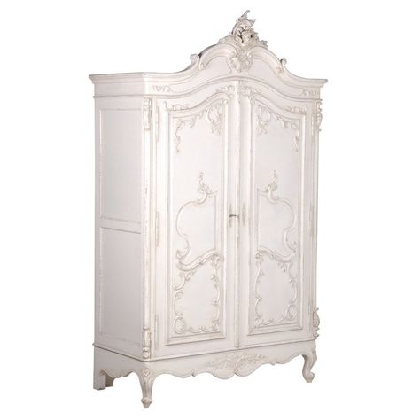 Delphine Distressed Shabby Chic Armoire | French Armoire French Furniture Bedroom, Traditional Dressers, French Wardrobe, French Armoire, French Bedroom, Bedroom Armoire, Big Girl Rooms, French Furniture, Dressers And Chests