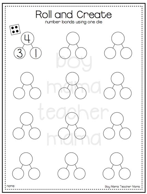 Number Bonds Kindergarten, Number Bond Activities, Number Bonds Worksheets, Number Bond, Number Bonds, Math Number Sense, Numbers Kindergarten, First Grade Activities, Printable Math Worksheets