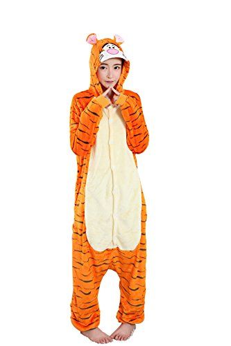 Grilong Unisex Adult Animals Pajamas Onesie Cosplay Costume Cute Sleepwear XLarge9_tiger -- Check out this great product. Hibiscus Mutabilis, Adult Onesie Costume, Tiger Onesie, One Piece Halloween, Disney Tiger, Onesie Costumes, Animal Pajamas, Women Cosplay, Unicorn Costume