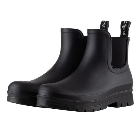 Planone Short rain boots for women waterproof garden shoes anti-slipping chelsea rainboots for ladies comfortable insoles sty Rain Boots For Women, Short Rain Boots, Garden Shoes, Chelsea Rain Boots, Ankle Rain Boots, Black Garden, Rain Shoes, Versatile Shoes, Womens Rain Boots