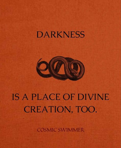 darkness is a divine creation, too. #darkfeminine #snake #divinedarkness #divinefeminineenergy Fotografi Vintage, Life Quotes Love, Moon Night, Shadow Work, New Moon, Divine Feminine, Pretty Words, Quote Aesthetic, Pretty Quotes