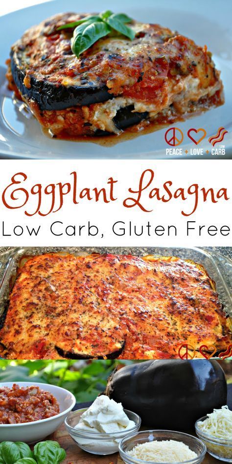 Eggplant Lasagna with Meat Sauce – Low Carb, Gluten Free via @PeaceLoveLoCarb Eggplant Lasagna With Meat, Lasagna With Meat Sauce, Low Carb Lasagna, Eggplant Lasagna, Lasagna Pan, Eggplant Dishes, Resep Diet, Eggplant Parmesan, Low Carb Gluten Free