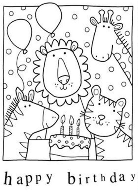 Free & Easy To Print Happy Birthday Coloring Pages - Tulamama Happy Birthday Coloring Pages, Happy Birthday Printable, Birthday Coloring Pages, Birthday Card Printable, Birthday Printables, Digi Stamps, Cute Coloring Pages, Holiday Colors, Template Ideas