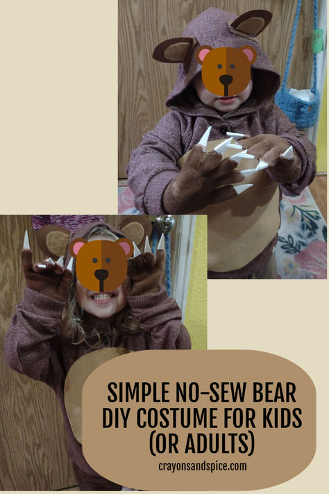 Picture of a toddler and a preschooler in bear costumes Toddler Bear Costume, Bear Costume Halloween, Kids Bear Costume, Sew Halloween, Sew Halloween Costume, Diy Costumes Kids, Costume For Kids, Bear Costume, Diy Costume