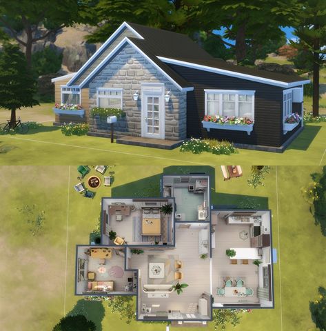 Sims House Ideas Exterior, Sims House Layouts Floor Plans, Sims 4 House Blueprints, Sims 4 Tiny House Ideas, Sims Layout, Sims 4 Houses Layout, Lotes The Sims 4, Sims Freeplay Houses, Sims Houses