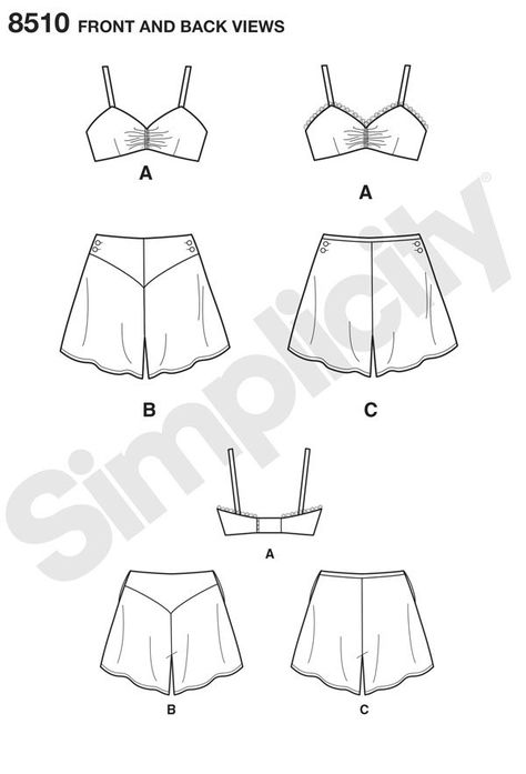 Simplicity Simplicity Pattern 8510 Misses' Vintage Brassiere and Panties Sewing Machine Brands, Interfacing Sewing, Vintage Bra, Sewing Pattern Shop, Burda Patterns, Tilly And The Buttons, Costume Patterns, Simplicity Sewing, Simplicity Sewing Patterns