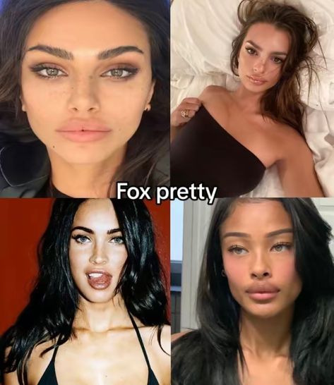 Fox Beauty Aesthetic, Fox Beauty Face, Fox Pretty Face, Animal Pretty Face Types, Cat Beauty Face Type, Fox Pretty, Fox Beauty, Light Pink Lips, Movies To Watch Teenagers