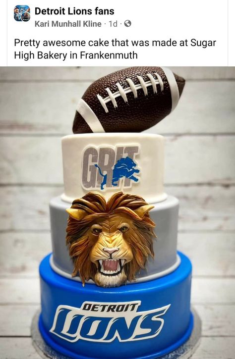 Lions Football Party, Detroit Lions Birthday Cake, Detroit Lions Birthday Party, Detroit Lions Cake, Lion Baby Shower Theme, Lion Memes, Lion Birthday Cake, Lion Birthday Party, Lion Baby Shower