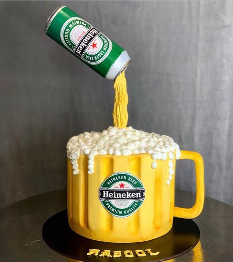 Hip Hop Birthday Cake, Beer Themed Cake, Birthday Cake Beer, Realistic Cakes, Birthday Cake For Him, Beer Cake, Fathers Day Cake, Baby Boy Cakes, Beautiful Birthday Cakes