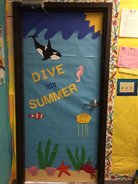 Summer Classroom Door, Door Paintings, Summer Door Decorations, Classroom Door Decor, Summer Classes, Preschool Craft, Elementary Classroom Decor, Door Decorations Classroom, Classroom Door