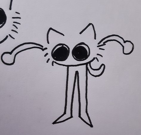 Goofy Lil Doodles, Goofy Drawing Easy, Goofy Drawing Sketches, Goofy Cat Drawing, Dry Erase Board Drawings, Goofy Doodles, Goofy Drawings, Goofy Cat, Drawing Random