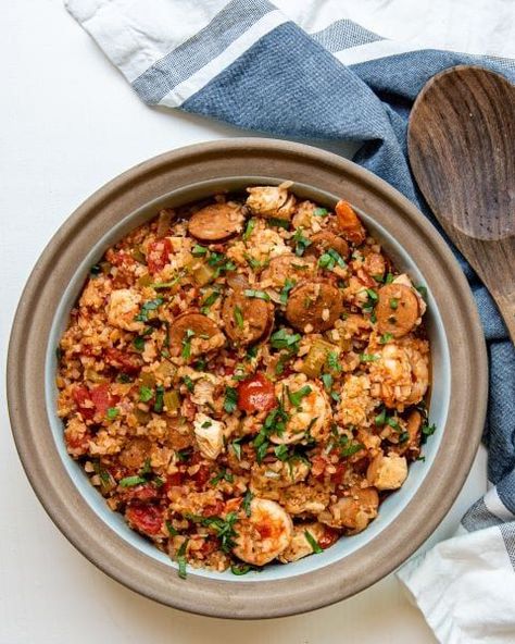 Cauliflower Jambalaya, Keto Jambalaya, Instant Pot Jambalaya, Keto Karma, Recipes For Instant Pot, Low Carb Instant Pot Recipes, Sausage Shrimp, Keto Instant Pot, Riced Cauliflower