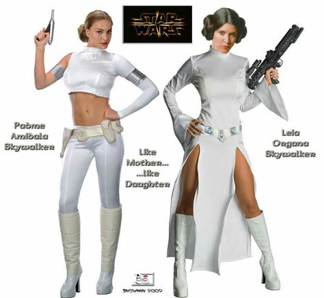 Padme And Leia Costume, Star Wars Leia Costume, Fantasia Star Wars, Star Wars Padme Outfits, Starwars Halloween Costumes, Starwars Costumes Women, Princess Padme, Padme Outfits, Natalie Portman Star Wars