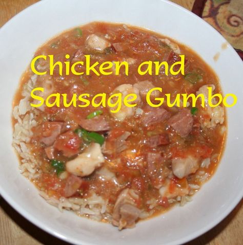 Quick and Easy Sausage and Chicken Gumbo Sausage And Chicken Gumbo, Cajun Chicken And Sausage, Andouille Sausage Gumbo, Easy Gumbo, Chicken And Sausage Gumbo, Chicken Sausage Gumbo, Gumbo Recipe Sausage, Chicken Gumbo, Chicken And Sausage