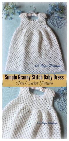 Simple Granny Stitch Baby Dress Free Crochet Pattern Transforming Dress, Crochet Baby Dress Free Pattern, Beau Crochet, Granny Stitch, Baby Dress Pattern, Crochet Baby Dress Pattern, Knit Baby Dress, Baby Crochet Patterns Free, Crochet Baby Girl