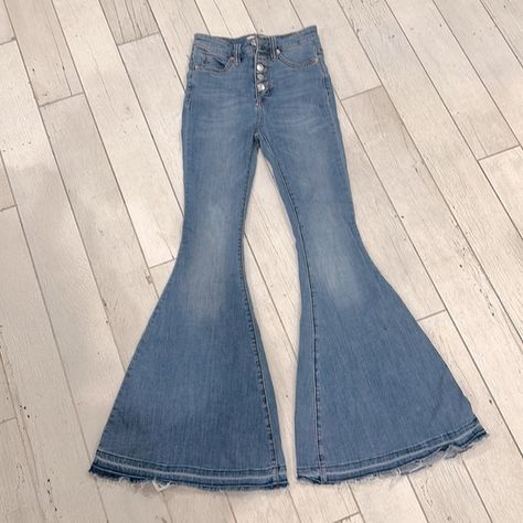 Kids high rise bell bottom jeans Jean Bell Bottoms, Bottom Jeans, Jeans Kids, 10th Birthday, Bell Bottom, Clothes And Shoes, Bell Bottoms, Jeans Shop, Stretchy Material