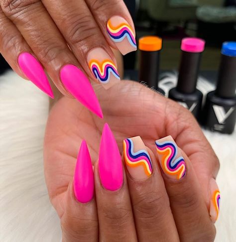 Braiding Nails Set, Braiders Nails Set, Braiders Nails, Braider Nails, Mix Match Nails, Rave Nails, Snail Art, Nails Design With Rhinestones, Dope Nail Designs