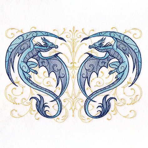 <p>Take your projects to a mythical place with a stunning dragon crest with swirling spirals and filigree.</p><ul><li>This machine embroidery design contains sheer stitching; white areas are open to fabric.</li><li>Stitch onto solid-color fabrics for best results.</li><li>Make messenger bags, pillows, and more.</li></ul> Dragon Embroidery Pattern, Dragon Crest, Freestanding Lace Embroidery, Urban Threads, Holiday Flower, Applique Embroidery Designs, Year Of The Dragon, Free Machine Embroidery Designs, Embroidery Library