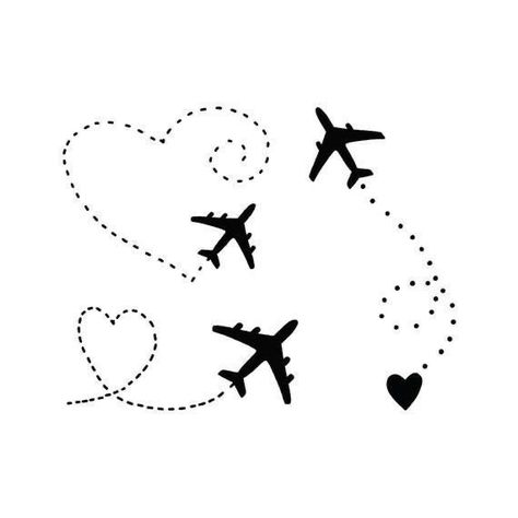 Planes Tattoo, Black Heart Tattoo, Black Heart Tattoos, Airplane Tattoo, Adventure Tattoo, Plane Tattoo, Airplane Tattoos, Tattoo Temporary, Shape Tattoo