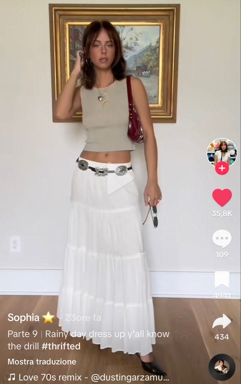 Lace Maxi Skirt Outfit, 90s Long Skirt, White Lace Skirt Outfit, Long Skirt Fits, Baby Tee Outfit, Dreamy Outfits, 2000 Outfits, Saturday Style, Coachella 2024