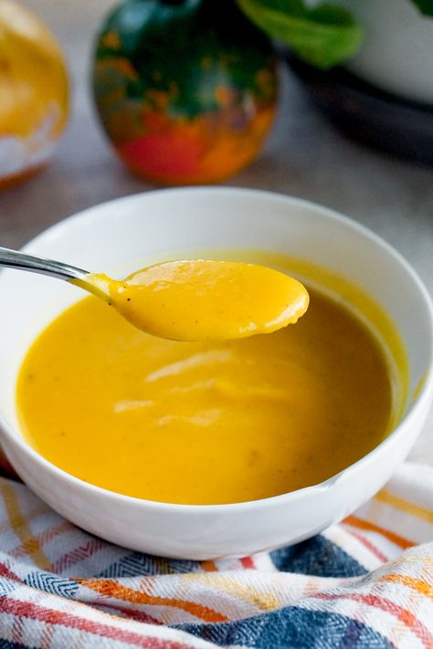 Creamy Kabocha Soup (Instant Pot or Stovetop) Jello Mochi, Sweet Potato Haupia Pie, Pumpkin Mochi Recipe, Haupia Pie, Okinawan Sweet Potato, Jello Flavors, Butter Mochi, Soup Instant Pot, Mochi Recipe