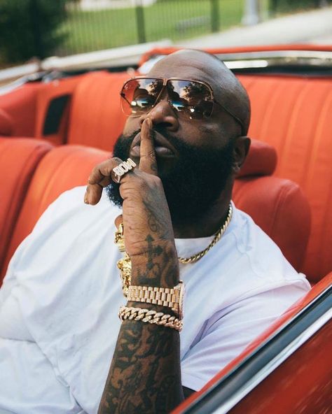 Rick Ross revealed that he and Gucci Mane "got a flick that we wrote together". What are your thoughts on Ross playing the role of a preacher?  Photo: Rick Ross Ross Aesthetic, Maybach Music, Rapper Quotes, Rapper Art, Meek Mill, Rick Ross, Gucci Mane, Beard Gang, Rap Artists