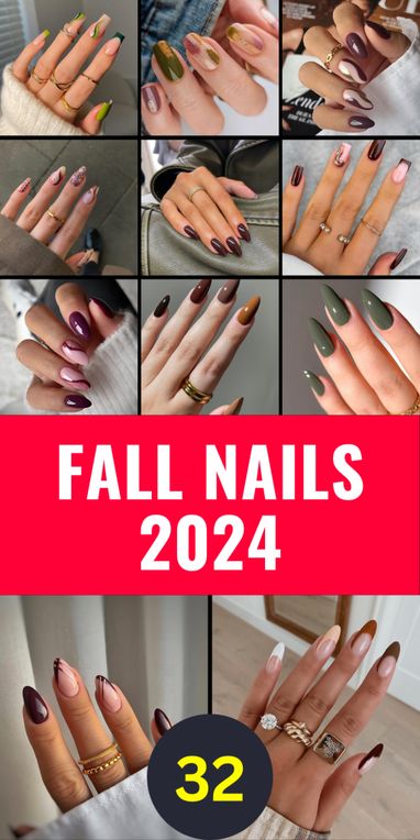 Discover 32 Fall Nails 2024: Chic Trends & Seasonal Nail Art Ideas Unique Nail Ideas Creative, Gel Nails Shape, 2024 Color Trends, Accent Nail Designs, Trending Looks, Cozy Colors, Fall Nail Ideas, November Nails, Fall Nail Trends