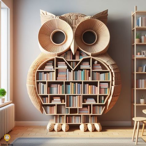 Owl Shaped Bookshelf Design 🦉 Pet Bedroom, Diy Home Accessories, Bookshelf Design, Plastic Canvas Tissue Boxes, Bookshelves Kids, Tissue Boxes, Plastic Canvas, Animals For Kids, Bookshelves