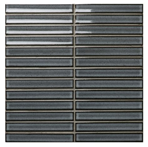 Raku Dark Grey Finger Mosaic Item Code: TERCM87 Size: 20x145x10mm / 293x296x10mm #teranova #tiles #decor Dark Grey Tile Bathroom, Grey Tile Bathroom, Kit Kat Mosaic Tiles, Bathroom Texture, Laundry Tiles, Kit Kat Tiles, Floor Transitions, Traditional Tile Design, Dark Grey Tile