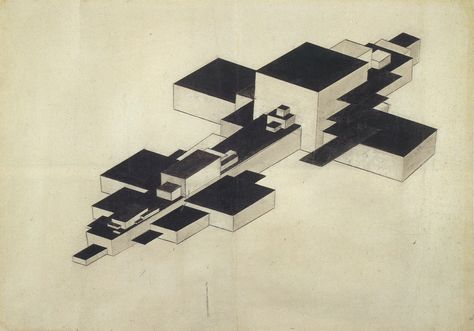 ILYA CHASHNIK — DESIGN FOR SUPREMATIST MODEL — 1927 Russian Constructivism, Russian Avant Garde, Kazimir Malevich, Abstract Geometric Art, Diagram Architecture, Art Archive, Contemporary Architecture, Geometric Art, Chevrolet Logo