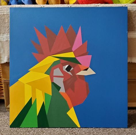 Chicken Barn Quilt, Chicken Barn, Painted Barn Quilts, Barn Quilt, Barn Quilts, Quilt Ideas, Painting Techniques, Not Mine, Rooster