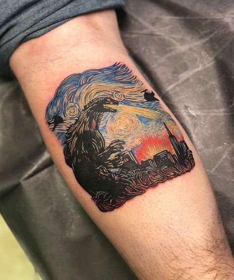 Godzilla Flash Tattoo, Odenton Maryland, Godzilla Tattoo, Night Tattoo, Prison Tattoos, R Tattoo, Small Tattoos For Guys, Dream Tattoos, First Tattoo