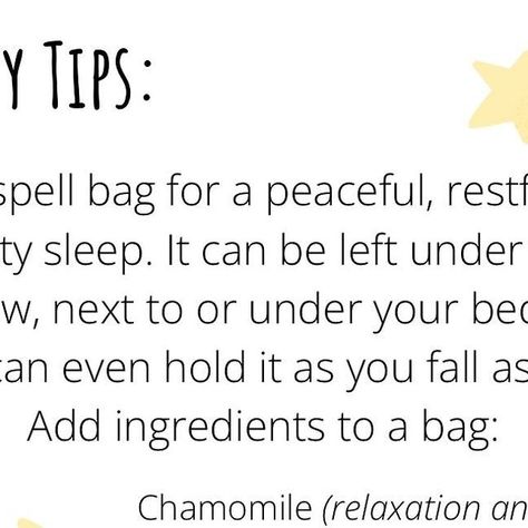 Tips for Witches Everywhere! ✨ on Instagram: "An easy spell bag for sweet dreams & peaceful sleep. 😴 A great spell to do with younger kids. 💜" Sleep Spells, Sleep Spell, Spelling For Kids, Easy Spells, Peaceful Sleep, Sleep Aid, Good Sleep, Book Of Shadows, Sweet Dreams