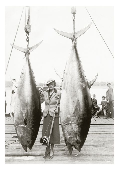 Prize Catch Vintage Fishing Photos, Ella Outfit, Fisherman Aesthetic, Fish Party, Photography Reference, Nantucket Massachusetts, Fishing Photos, Fishing Stuff, Fishing Pictures