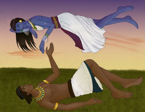 Geb and Nut by when-i-caught-myself on DeviantArt Geb And Nut, Nut Goddess, Goddess Nut, Sky Goddess, Goddess Magick, Ancient Egyptian Deities, Red Pyramid, Egyptian Deity, Gods Of Egypt