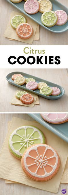 Citrus Cookies, Cookies With Icing, Cake Decorated With Fruit, Cake Fruit, Fruit Cookies, Spring Cookies, Summer Cookies, Sugar Cookie Designs, Pretty Cookies