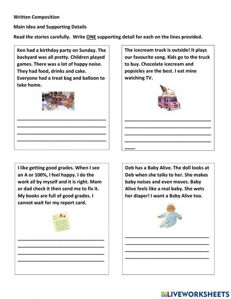 Topic Sentence And Supporting Details, Topic Sentence Worksheet, Writing Topic Sentences, Sentence Worksheet, Sentences Worksheet, 2nd Grade Spelling, Sentence Activities, Supporting Details, Topic Sentences