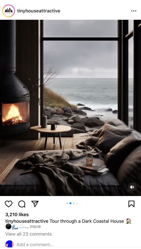 Dark Homes, Summer Cabins, Coastal House, Dark Home, Dark Interiors, Modern Cabin, Cabins And Cottages, Modern Country, House Architecture Design