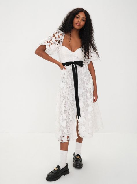 Isn't she lovely.Heart embroidery midi dress with sweetheart neckline and elbow-length puff sleeves. White Heart Dress, For Love And Lemons Dress Outfit, For Love And Lemons Candice Dress, Love Lemons Dress, For Love And Lemons Dress, Love And Lemons Dress, For Love And Lemons Dress White, For Love And Lemons White Lace Dress, Pinterest Predicts