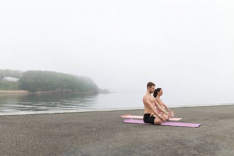 Meditating Couple On Peaceful Misty Shore | Stocksy United Meditating Couple, Couple Meditating Together, Meditation Couple, Yoga Couples, Mind Movie, Vision 2023, Couples Yoga, Inspirational Board, Yoga Stretching