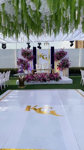 Outdoor Marriage Decoration, Wedding Hall Decorations In Nigeria, Wedding Decorations Nigeria, Backdrops For Wedding Reception, Engagement Decorations Outdoor, Reception Hall Decor, Party Stage Decorations, Gazebo For Wedding, Hall Wedding Decorations