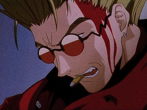 trigun Trigun Aesthetic, Trigun Pfp, Vash Trigun, Vash The Stampede, Trigun Stampede, Aesthetic Blue, Old Anime, Anime Wall Art, 90s Anime