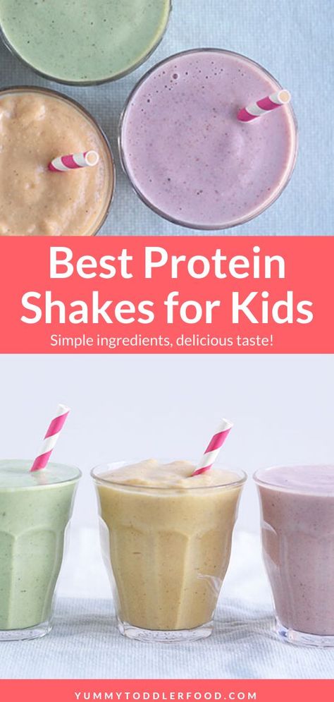 Toddler Protein Shake, Protein Foods For Kids, Protein Shakes For Kids, Protien Smoothies Recipes, Vanilla Protein Smoothie, Kid Friendly Smoothies, Homemade Protein Shakes, Healthy Smoothies For Kids, Toddler Smoothies