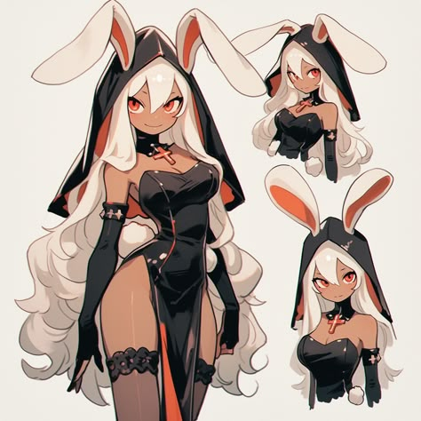 Petite Character Design, Bunny Hybrid Girl, Bear Oc Human, Bunny Costume Drawing, Ear References Drawing, Bunny Girl Character Design, Bunny Person, Bunny Oc Girl, Bunny Outfit Drawing