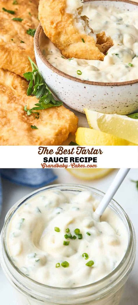 Homemade Tartar Sauce Easy, Best Tartar Sauce, Tatar Sauce, Best Tartar Sauce Recipe, Recipe For Tartar Sauce, Make Tartar Sauce, Grandbaby Cakes, Homemade Tartar Sauce, Tartar Sauce