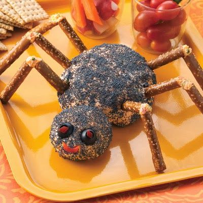 Spider Cheeseball, Spider Cheese Ball, Flavored Cheese, Halloween Appetizer, Cheese Ball Recipe, Appetizer Ideas, Halloween Appetizers, Cheese Ball Recipes, Land O Lakes