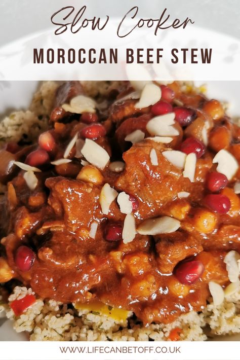 Slow cooker Moroccan beef stew - Cotswold Lifestyle Blogger Moroccan Beef Stew Slow Cooker, Moroccan Beef Stew, Moroccan Beef, Moroccan Stew, Slow Cooker Beef Stew, Small Meals, Beef Stew, Few Ingredients, Winter Food